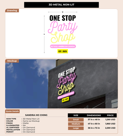 CUSTOM MOCKUP SIGN FOR sandra ho ching