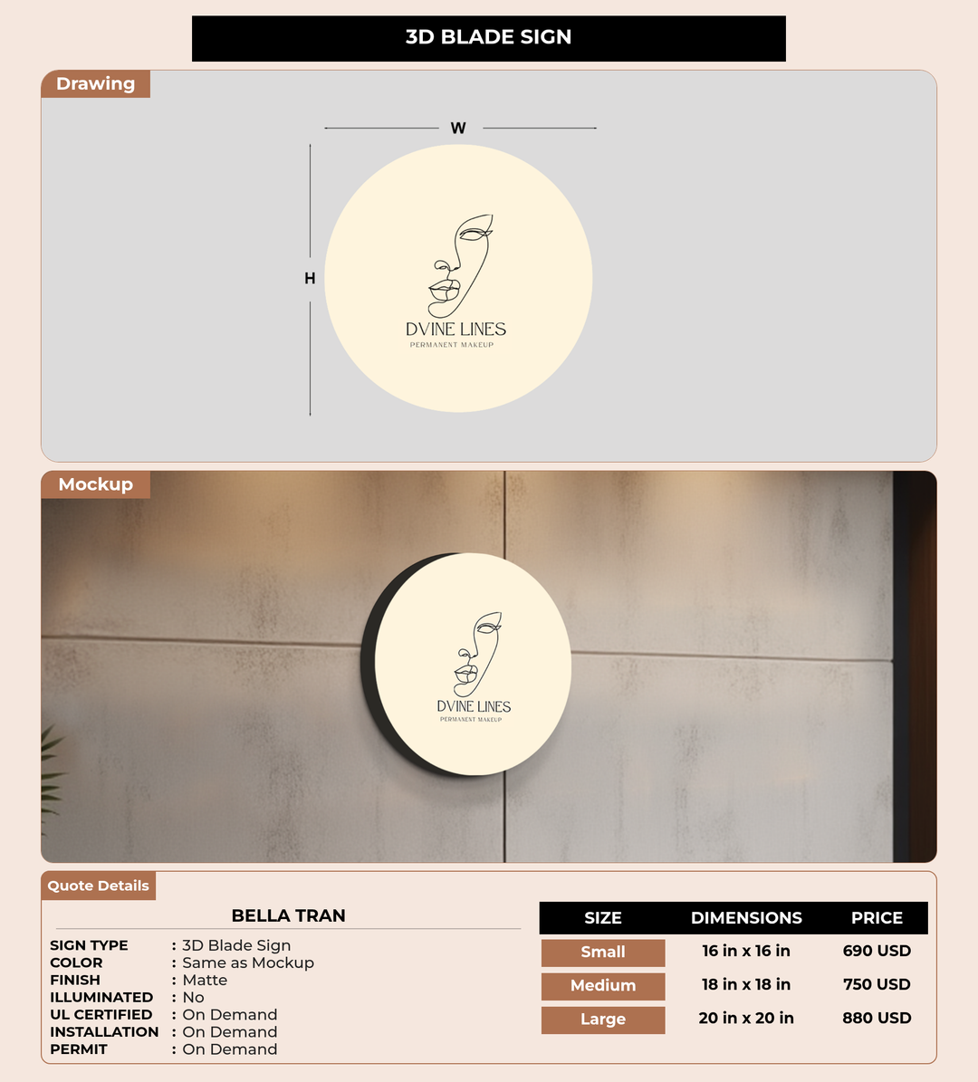 CUSTOM MOCKUP SIGN FOR Bella Tran