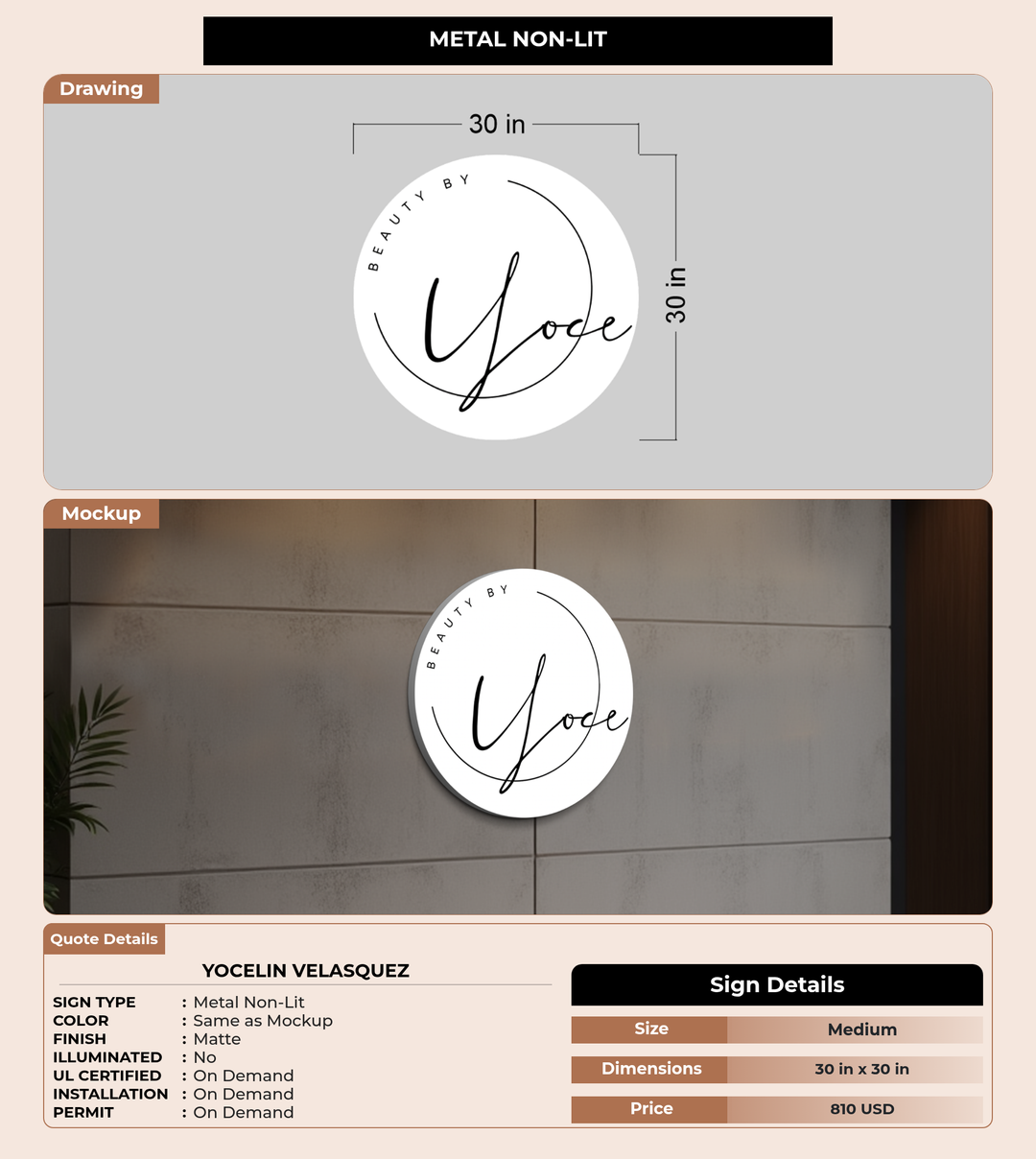 CUSTOM MOCKUP SIGN FOR Yocelin Velasquez