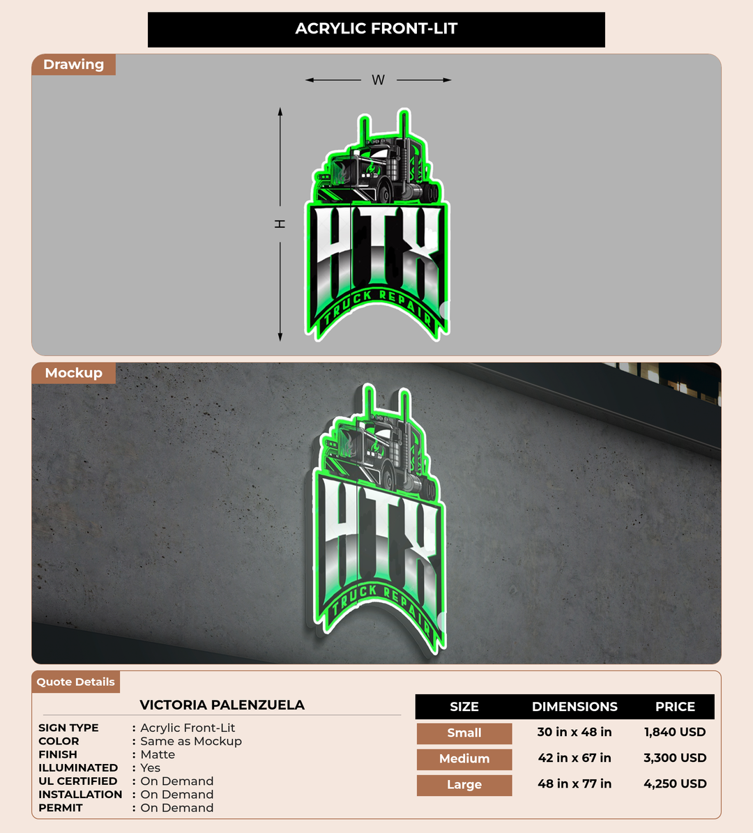 CUSTOM MOCKUP SIGN FOR Victoria Palenzuela