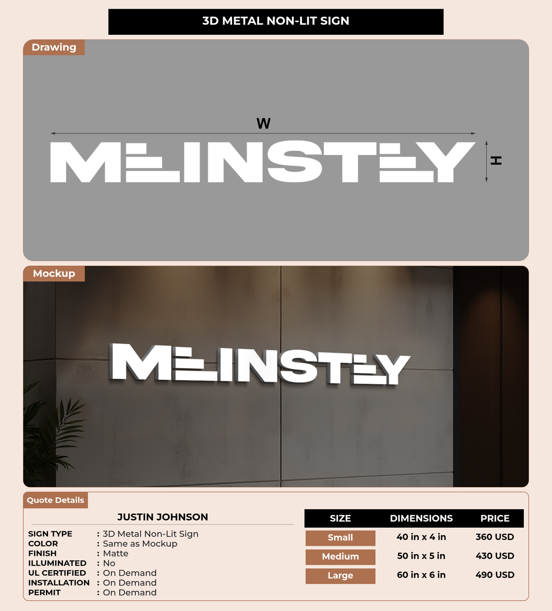 CUSTOM MOCKUP SIGN FOR Justin Johnson