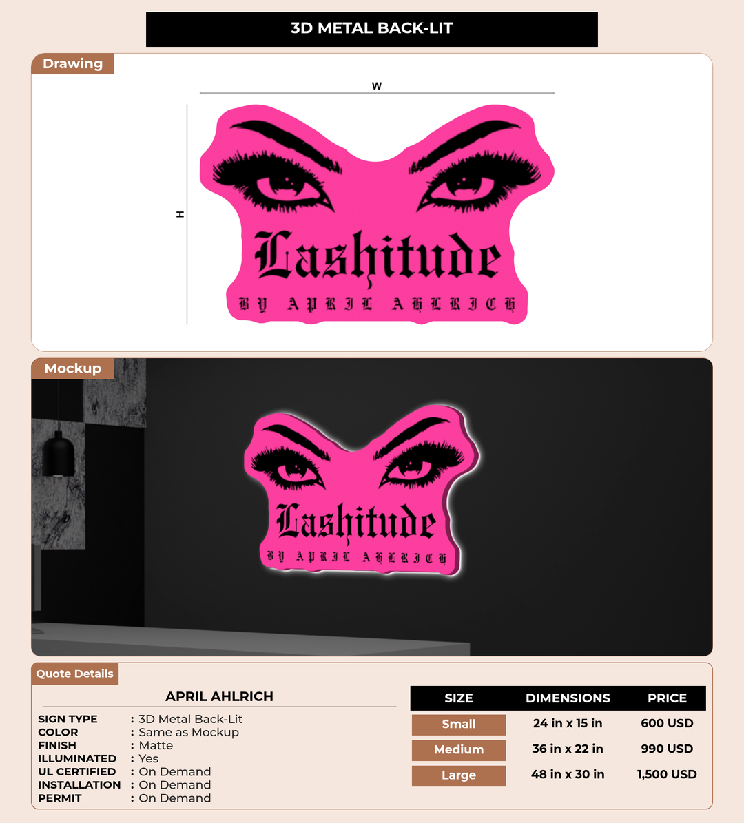 CUSTOM MOCKUP SIGN FOR April Ahlrich