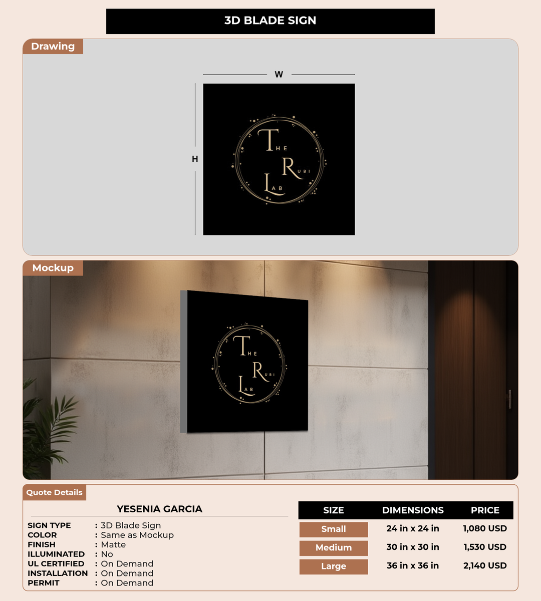 CUSTOM MOCKUP SIGN FOR Yesenia Garcia