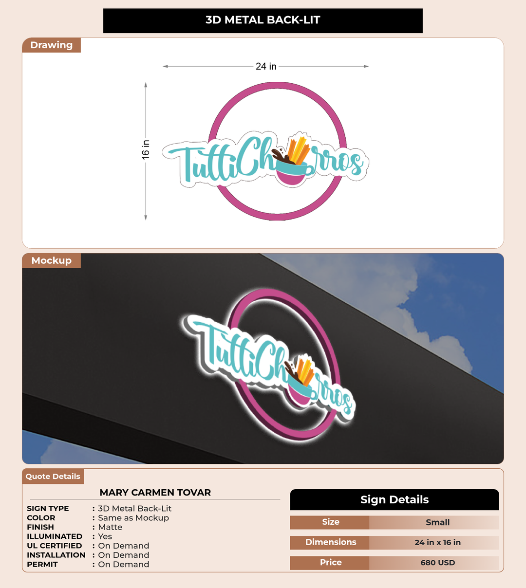 CUSTOM MOCKUP SIGN FOR Mary Carmen Tovar