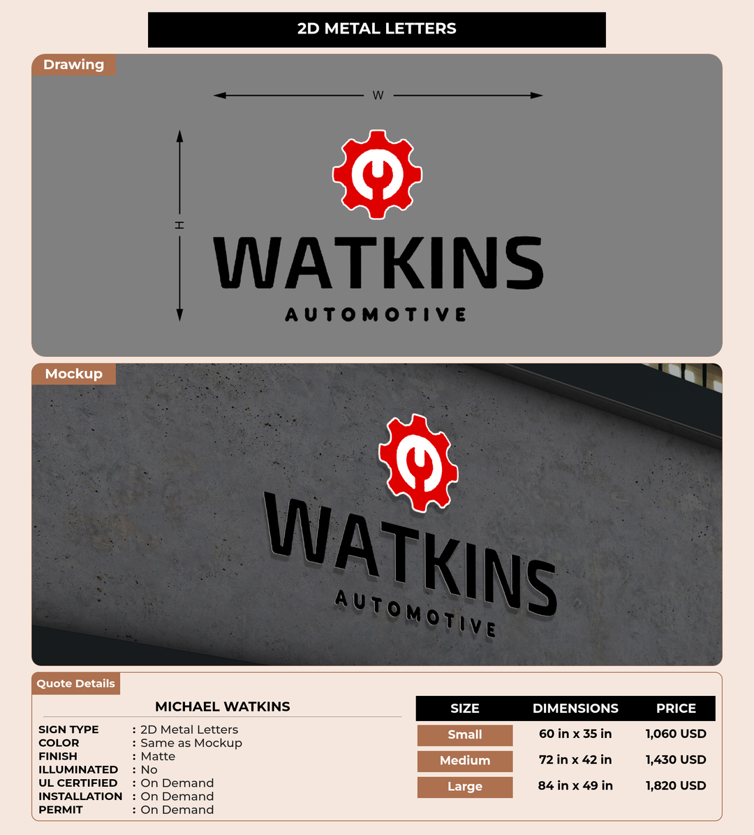 CUSTOM MOCKUP SIGN FOR Michael Watkins