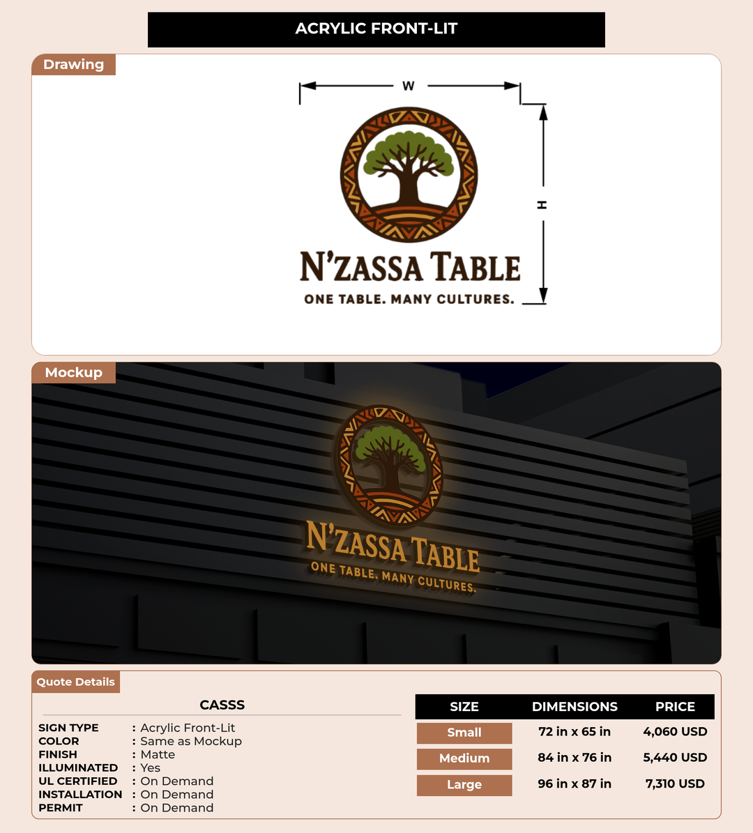 CUSTOM MOCKUP SIGN FOR Casss