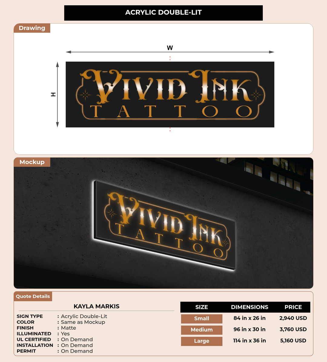 CUSTOM MOCKUP SIGN FOR Kayla Markis