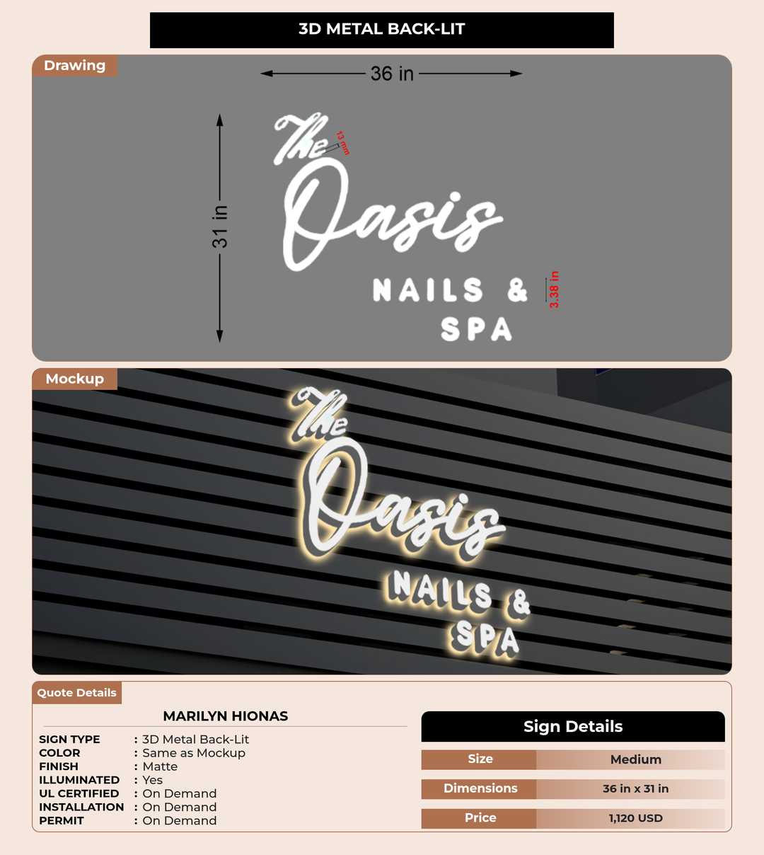 CUSTOM MOCKUP SIGN FOR Marilyn Hionas