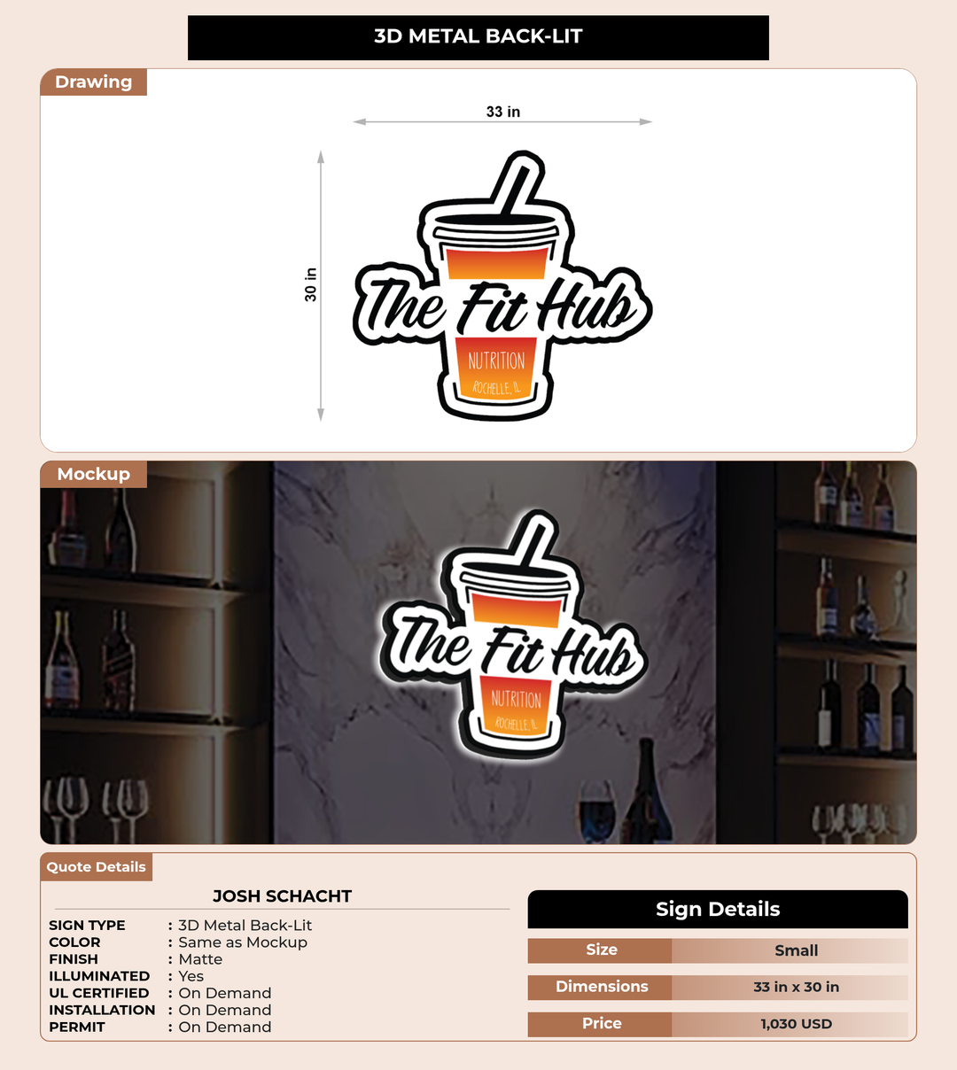CUSTOM MOCKUP SIGN FOR Josh Schacht