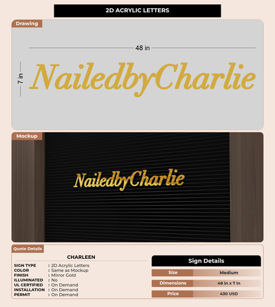 CUSTOM MOCKUP SIGN FOR Charleen