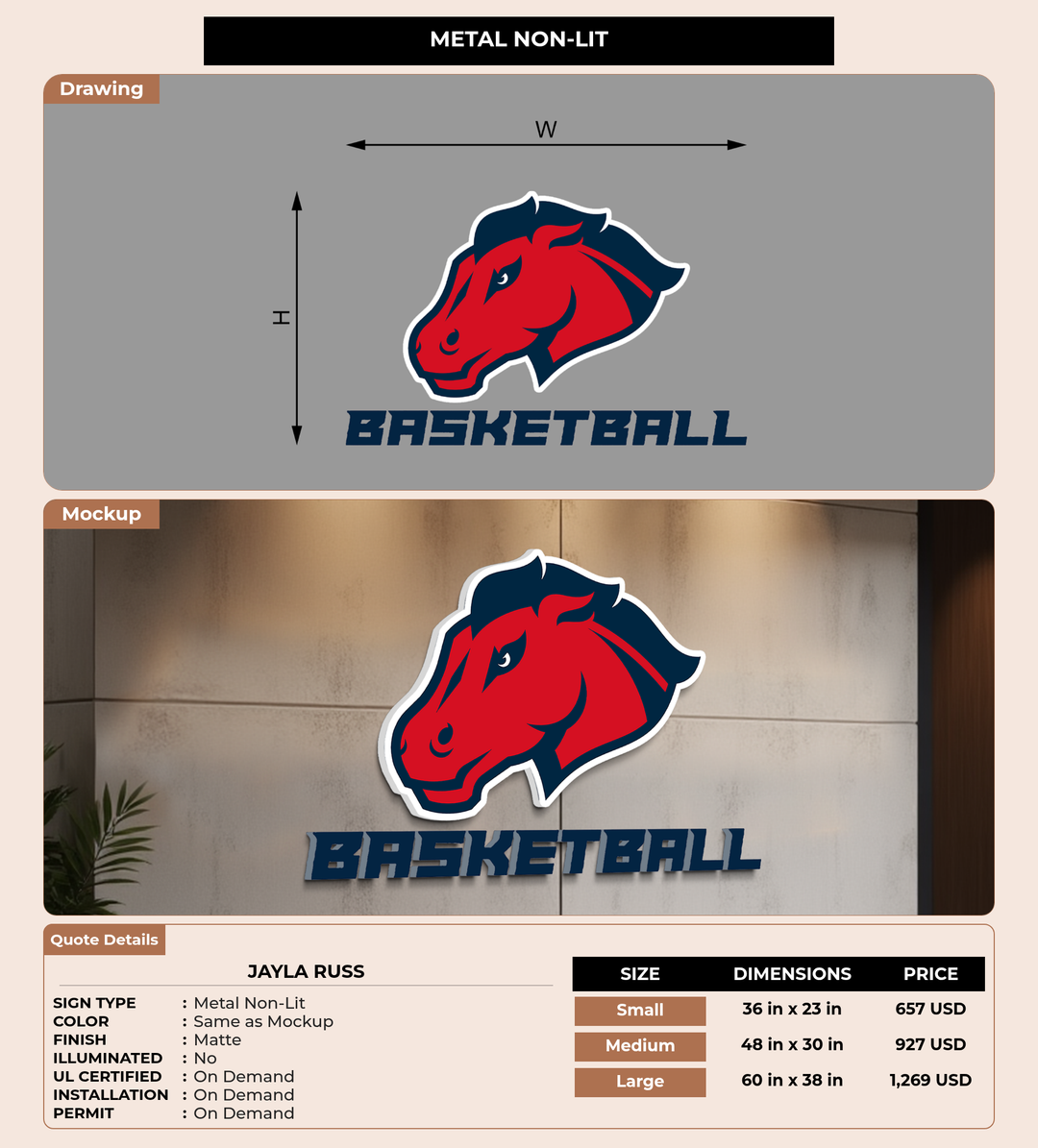 CUSTOM MOCKUP SIGN FOR Jayla Russ