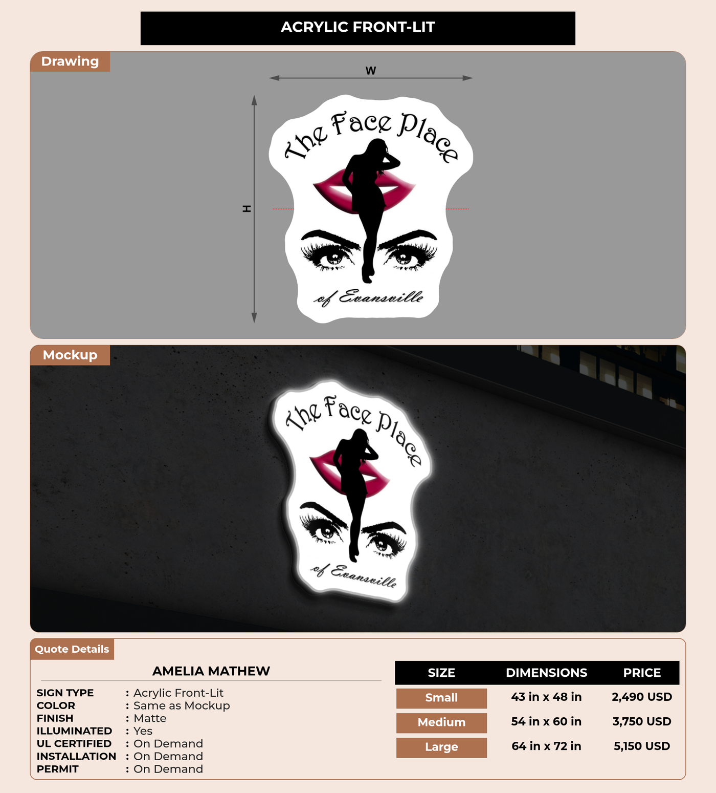 CUSTOM MOCKUP SIGN FOR Amelia Mathew