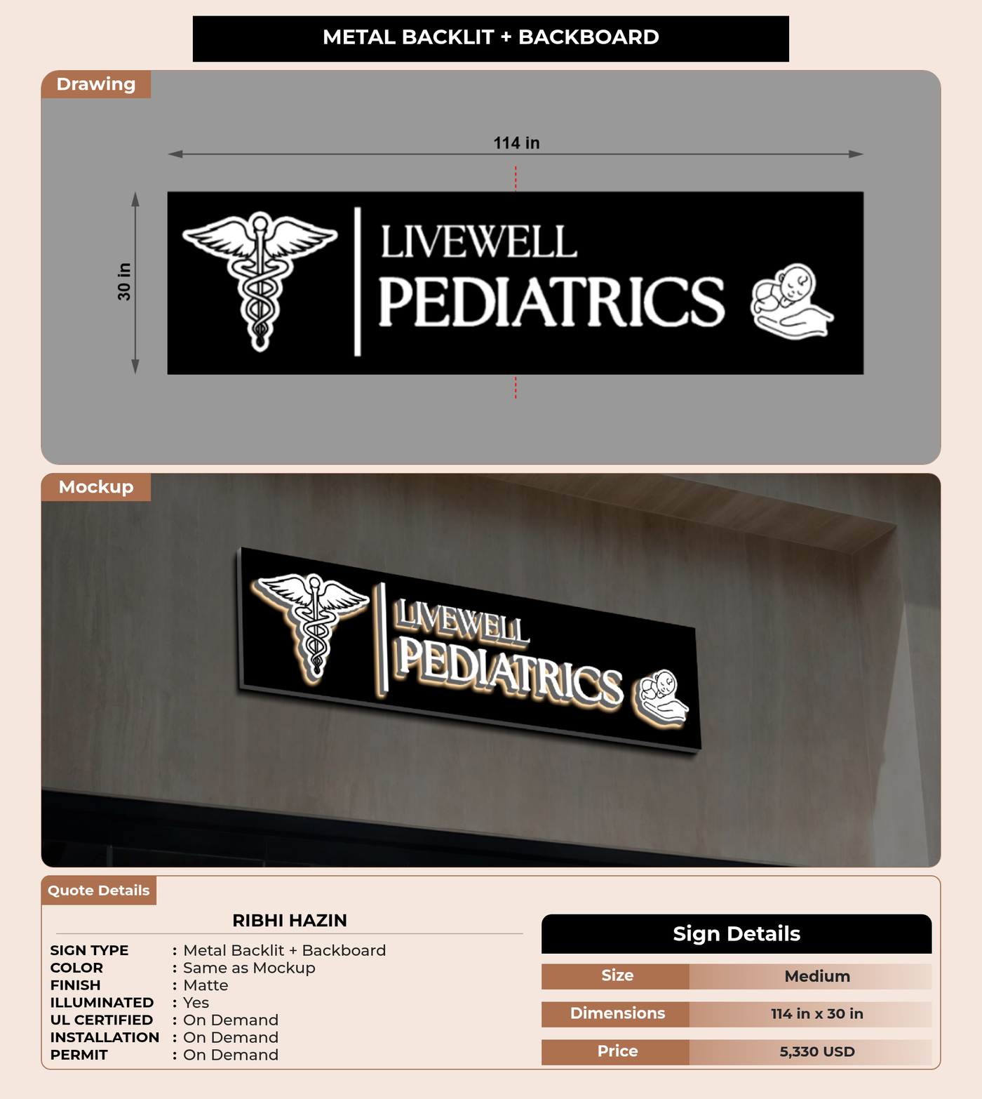 CUSTOM MOCKUP SIGN FOR Ribhi Hazin