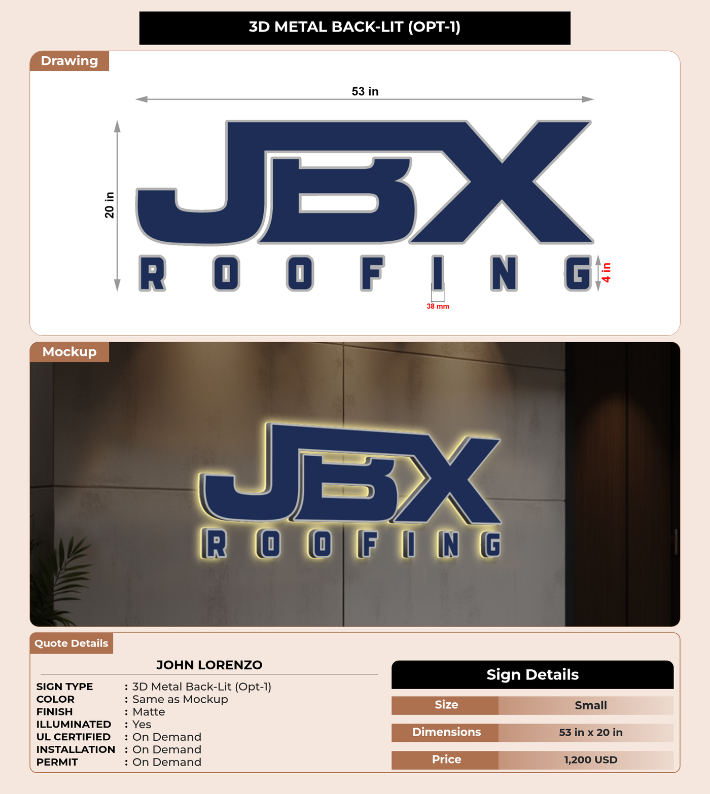 CUSTOM MOCKUP SIGN FOR John Lorenzo