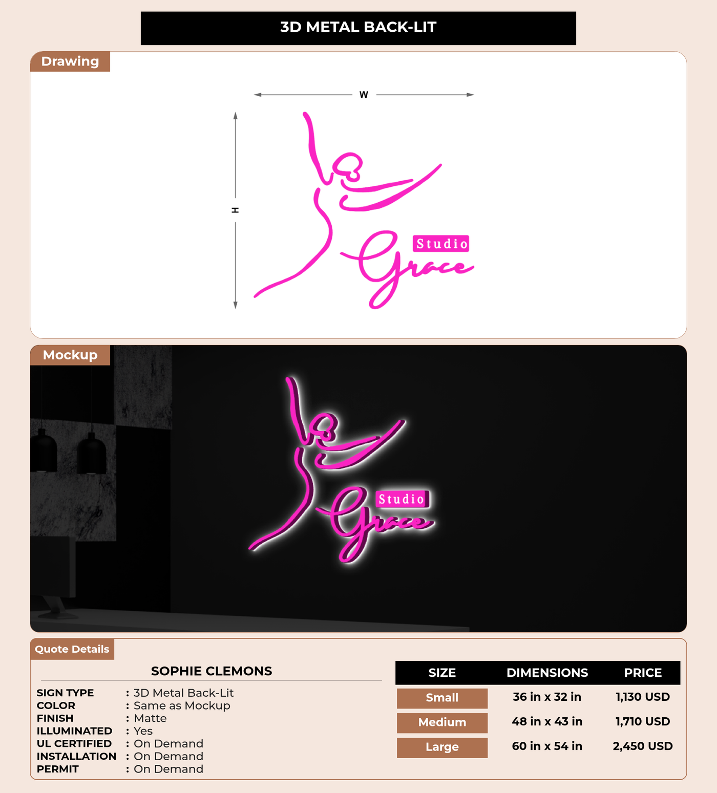 CUSTOM MOCKUP SIGN FOR Sophie clemons
