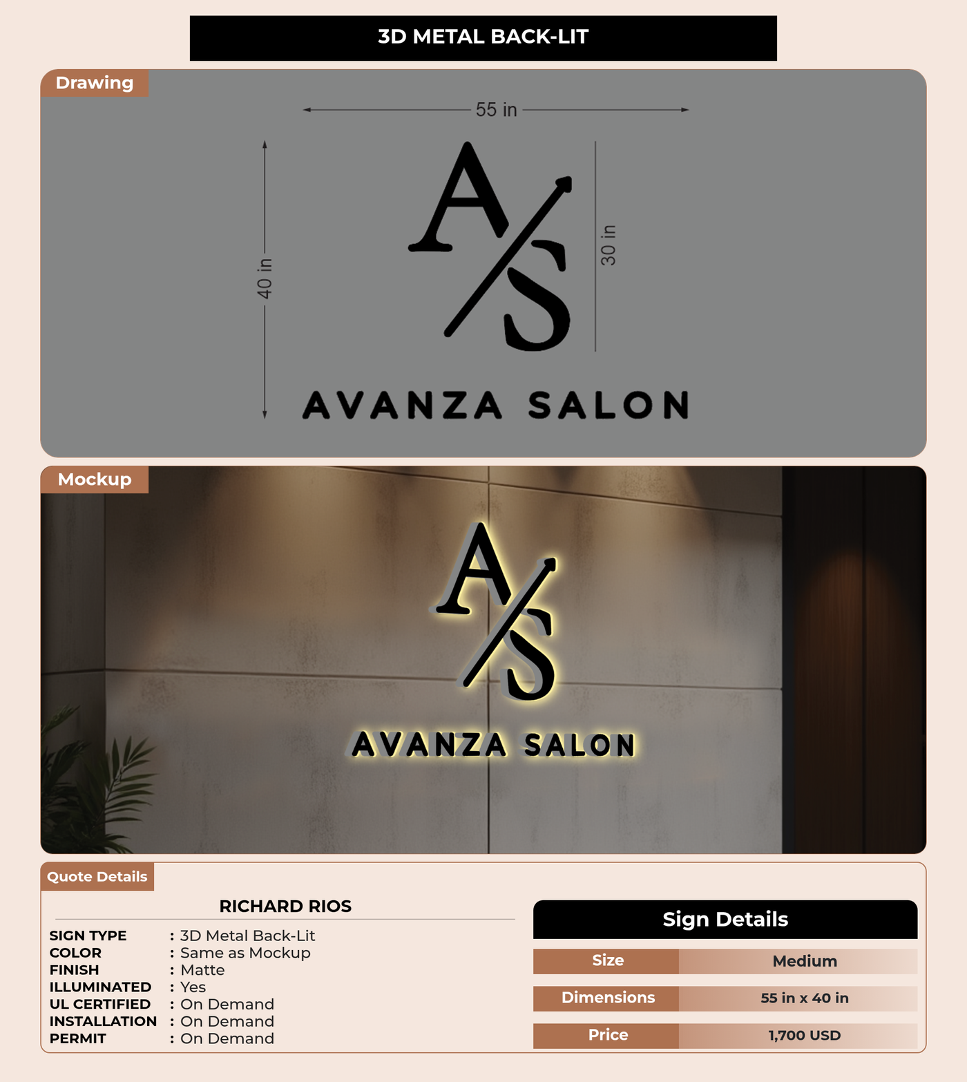 CUSTOM MOCKUP SIGN FOR Richard Rios
