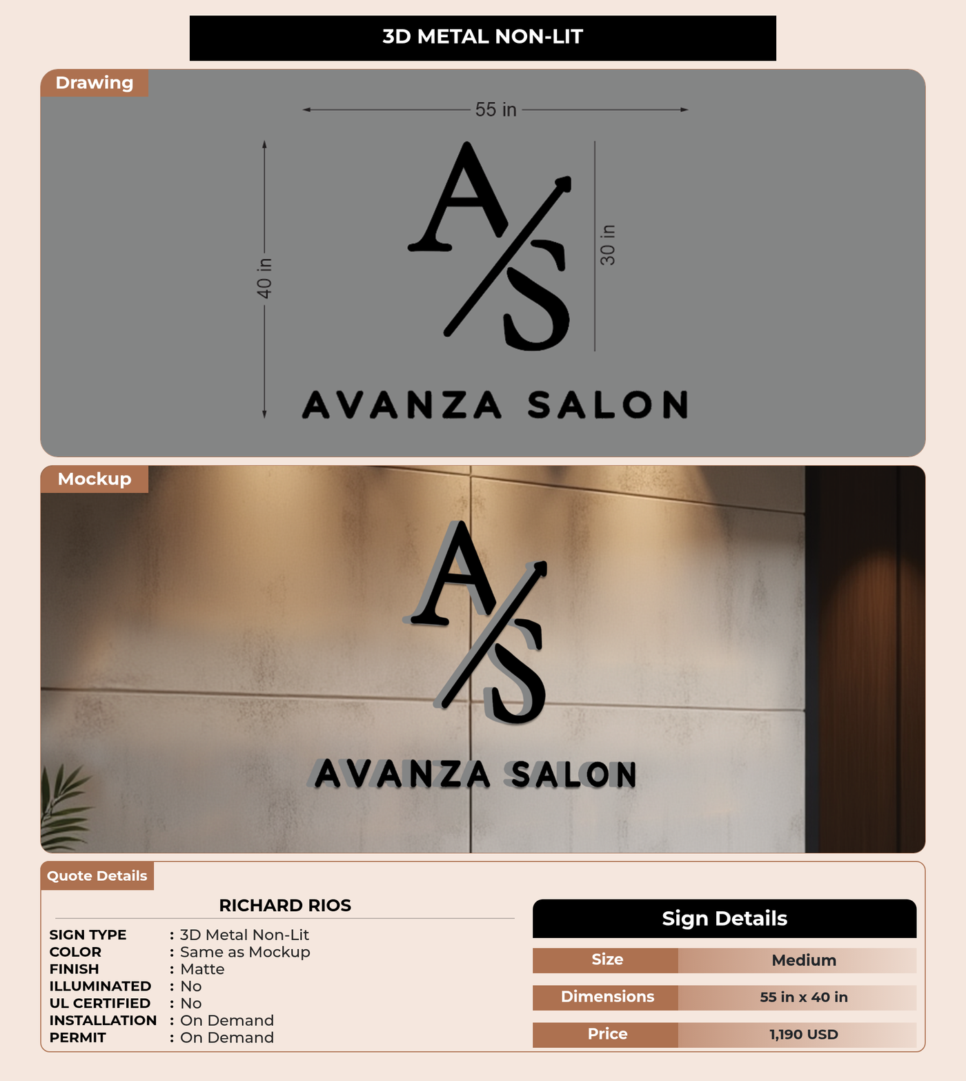 CUSTOM MOCKUP SIGN FOR Richard Rios