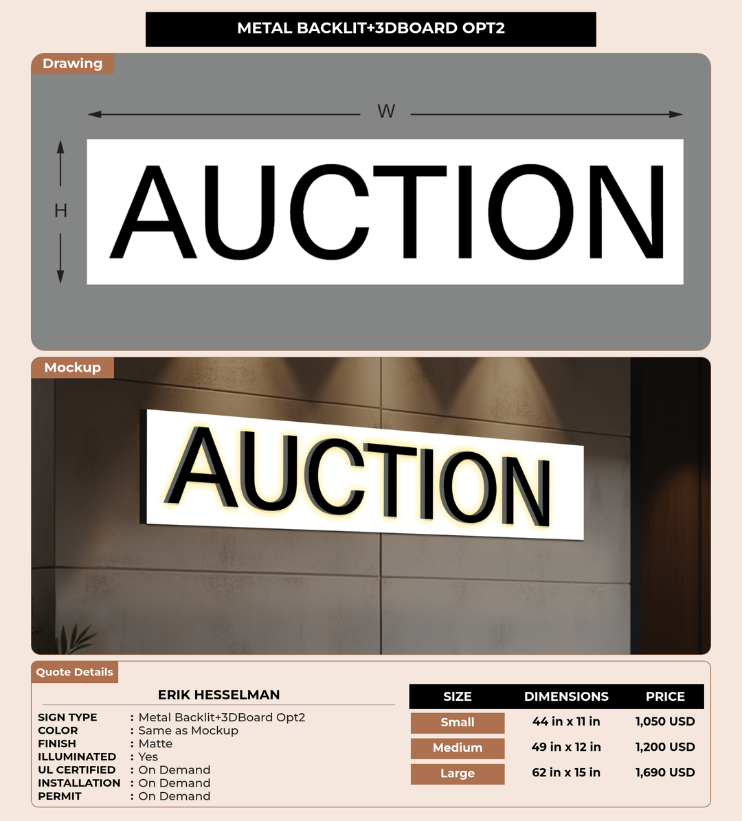 CUSTOM MOCKUP SIGN FOR Erik Hesselman