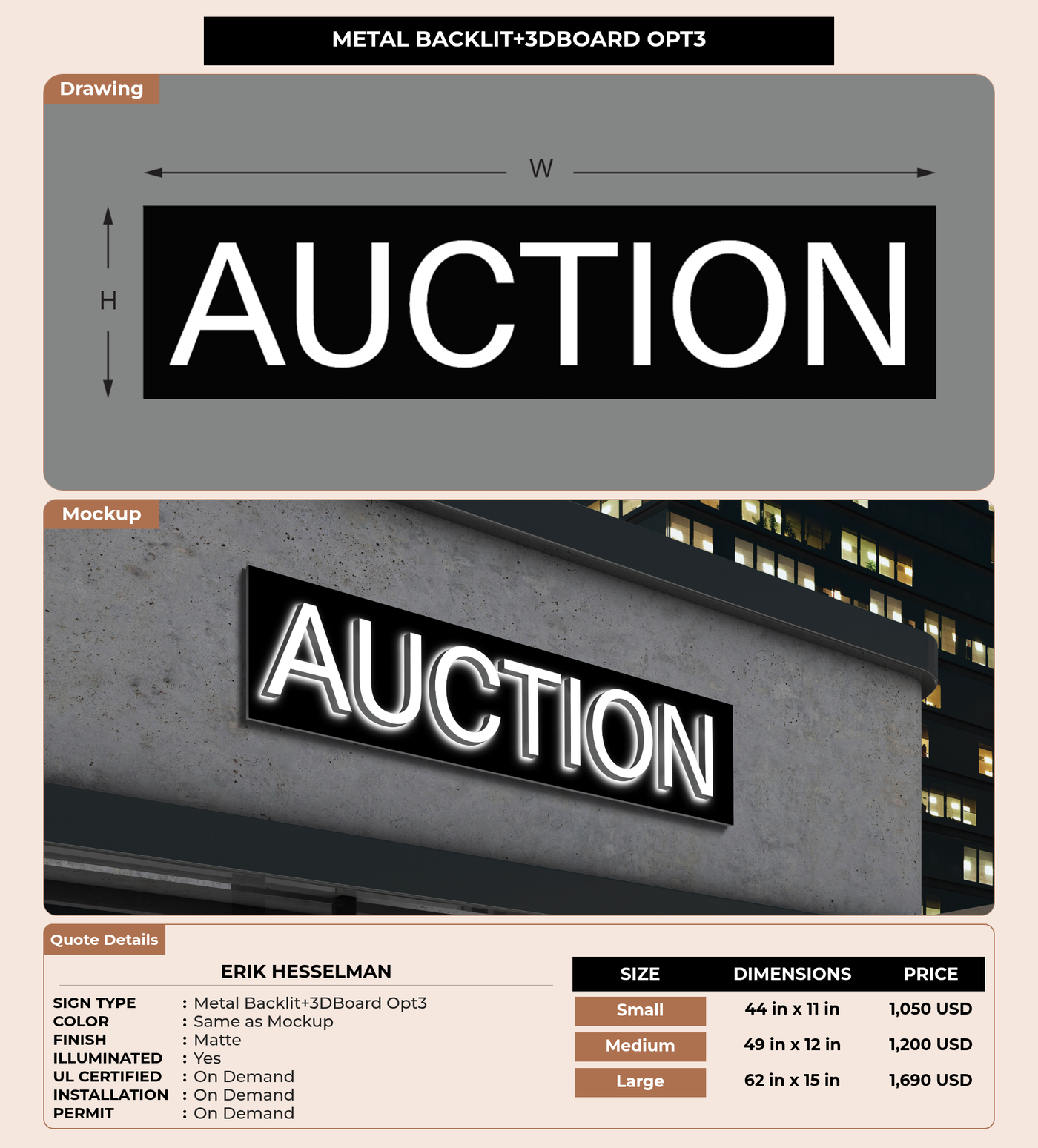 CUSTOM MOCKUP SIGN FOR Erik Hesselman