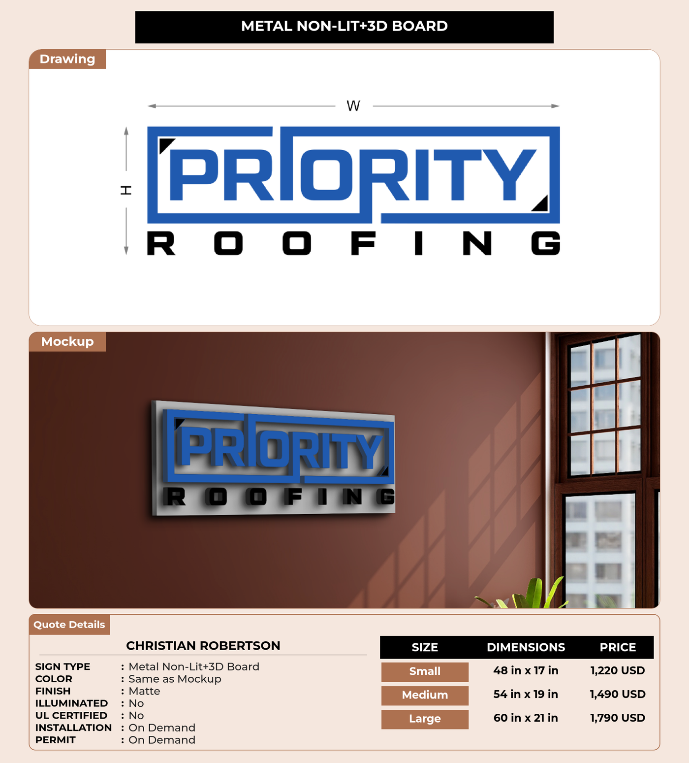 CUSTOM MOCKUP SIGN FOR Christian Robertson