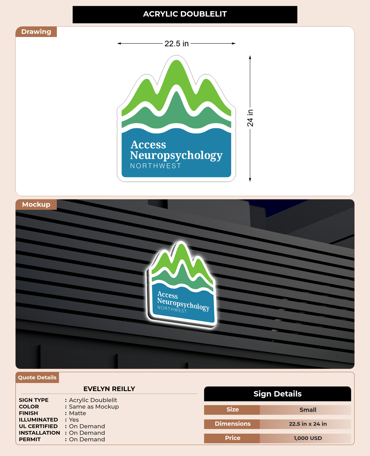 CUSTOM MOCKUP SIGN FOR evelyn reilly