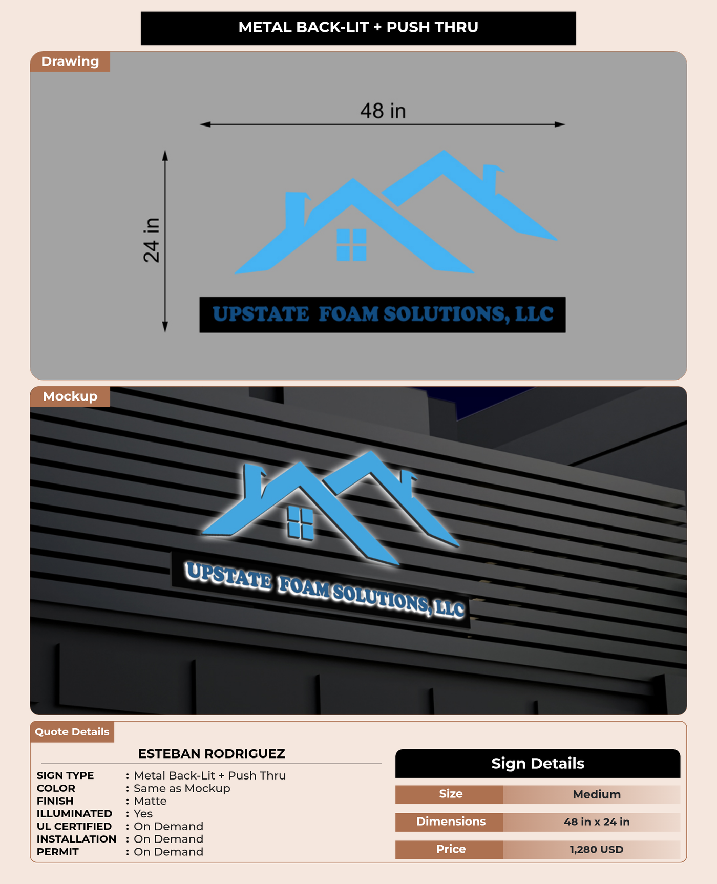CUSTOM MOCKUP SIGN FOR Esteban Rodriguez