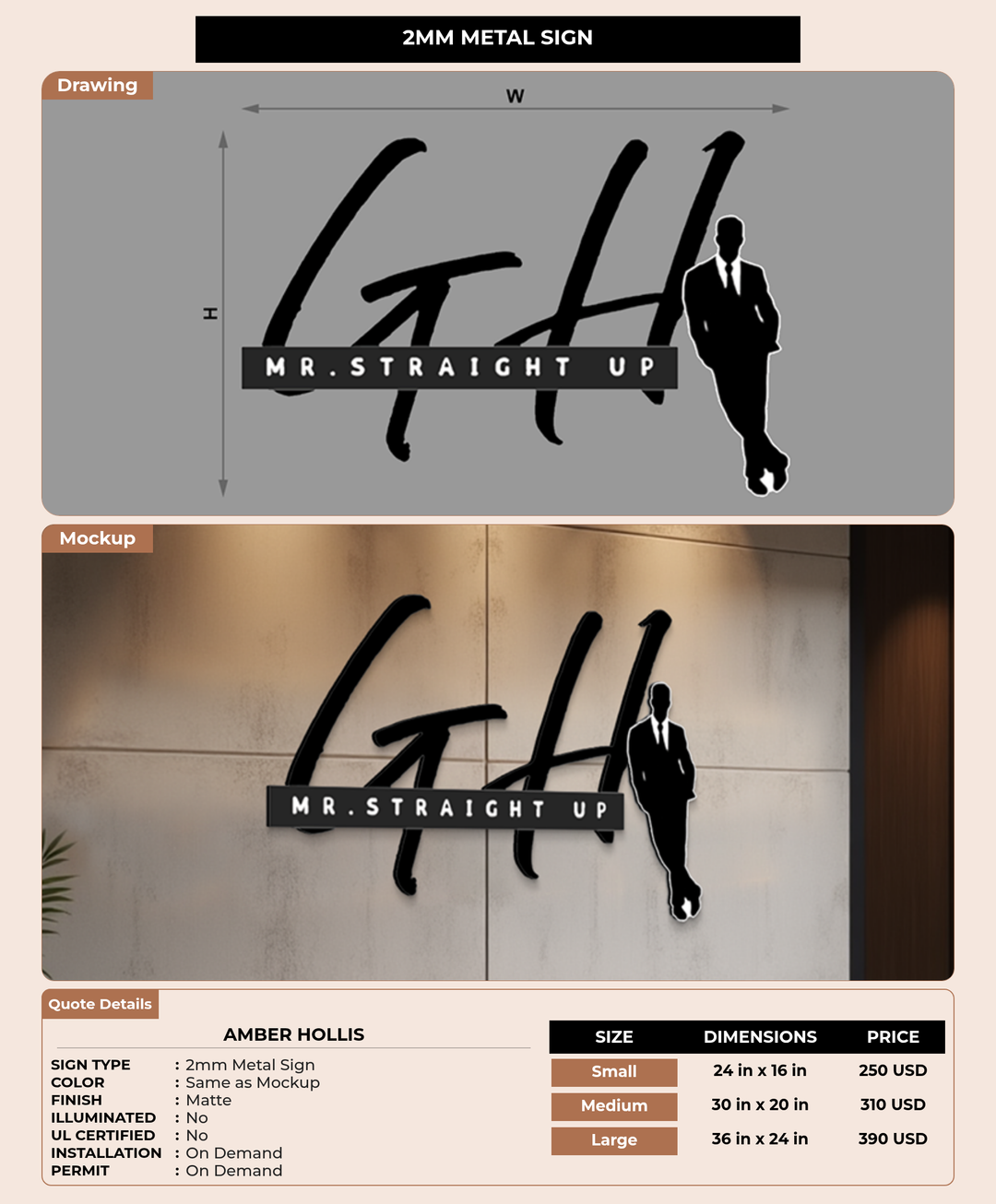 CUSTOM MOCKUP SIGN FOR Amber Hollis