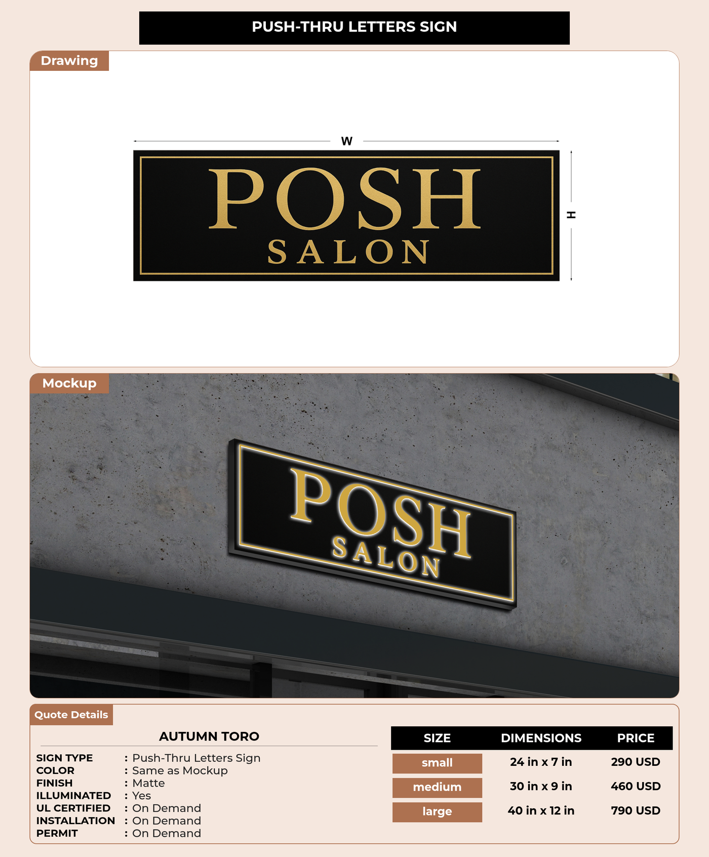 CUSTOM MOCKUP SIGN FOR Autumn toro