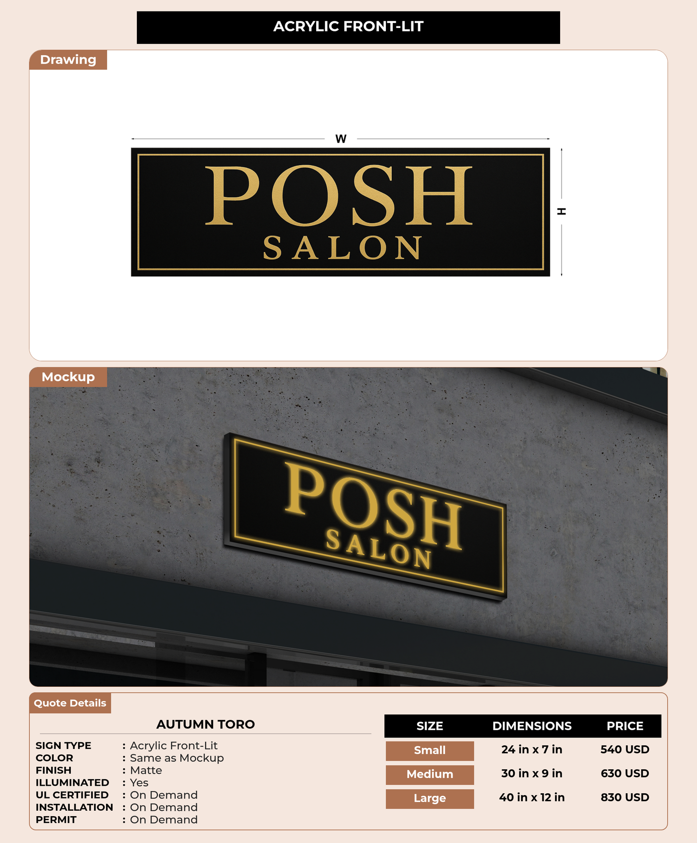 CUSTOM MOCKUP SIGN FOR Autumn toro