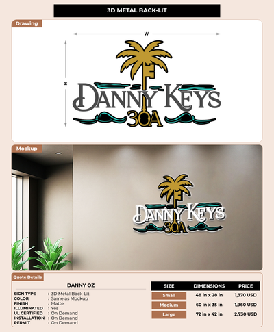 CUSTOM MOCKUP SIGN FOR Danny oz