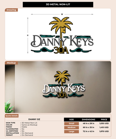 CUSTOM MOCKUP SIGN FOR Danny oz