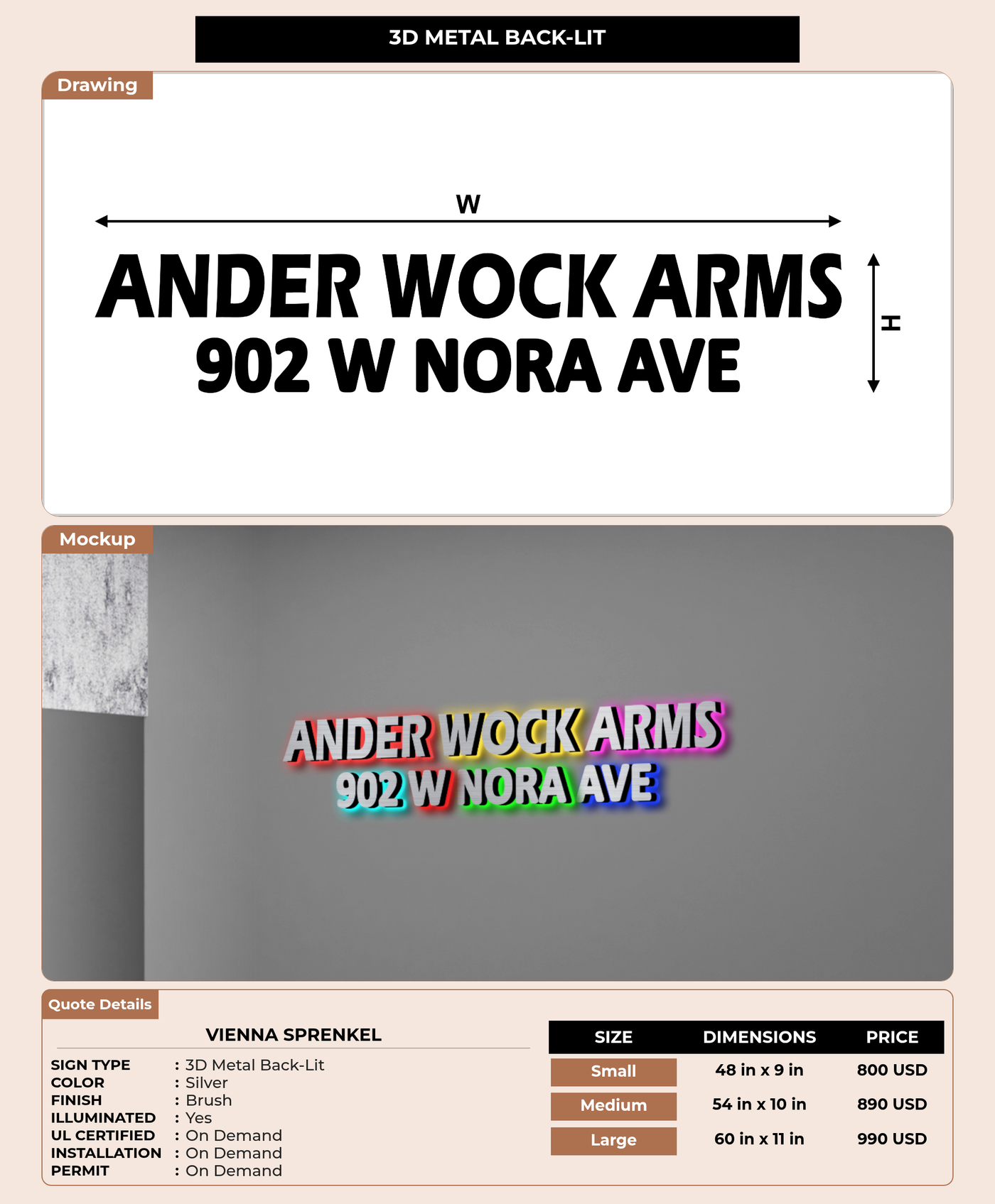 CUSTOM MOCKUP SIGN FOR Vienna Sprenkel