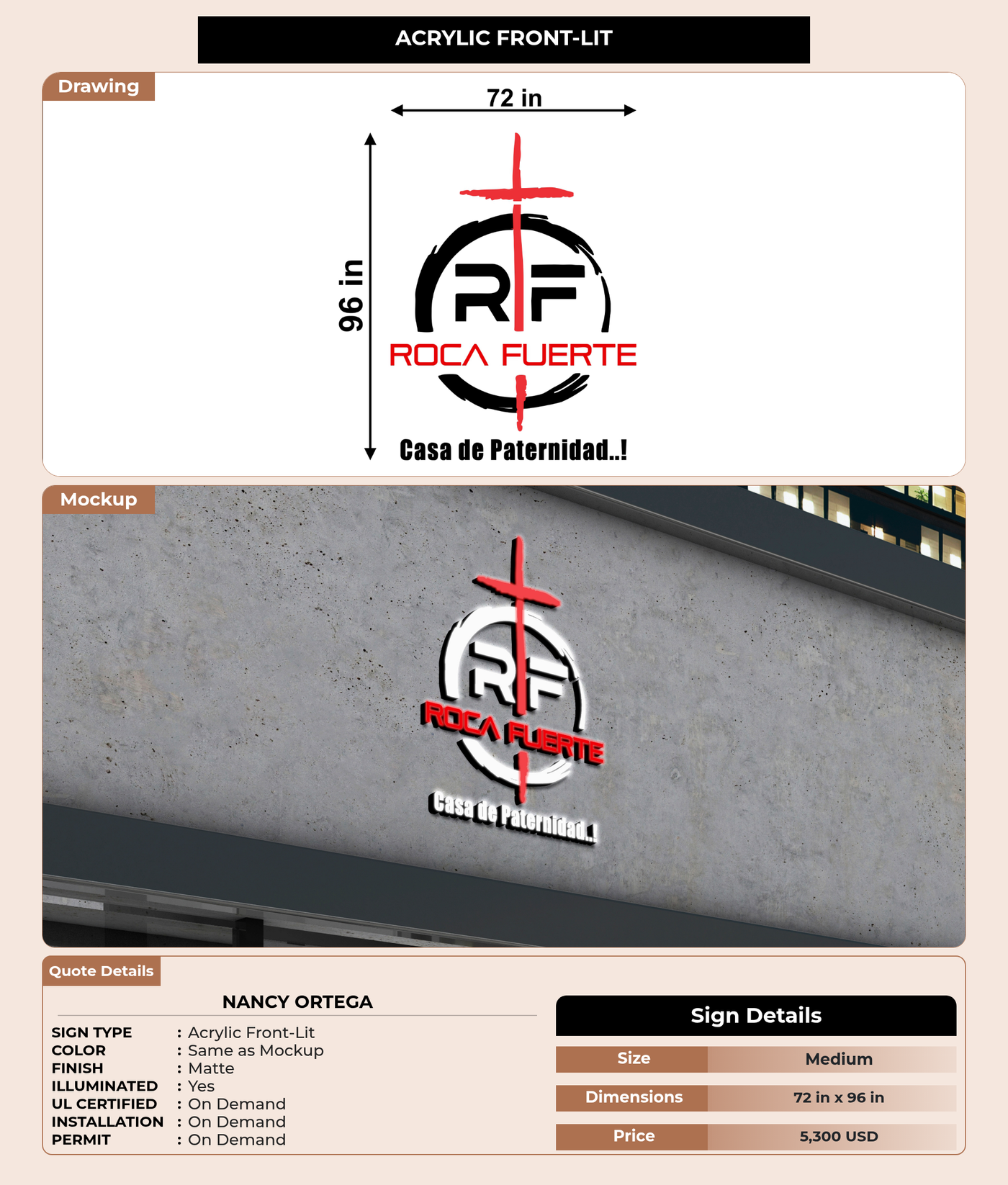 CUSTOM MOCKUP SIGN FOR Nancy Ortega