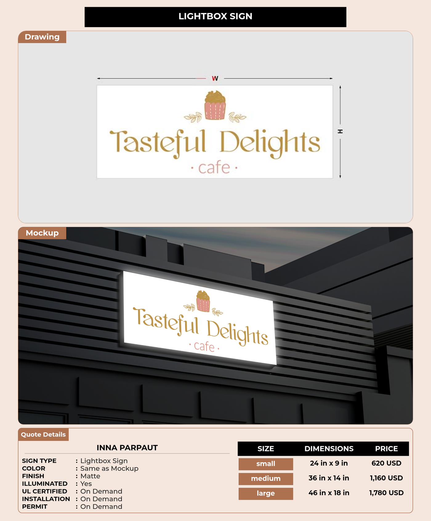CUSTOM MOCKUP SIGN FOR Inna Parpaut