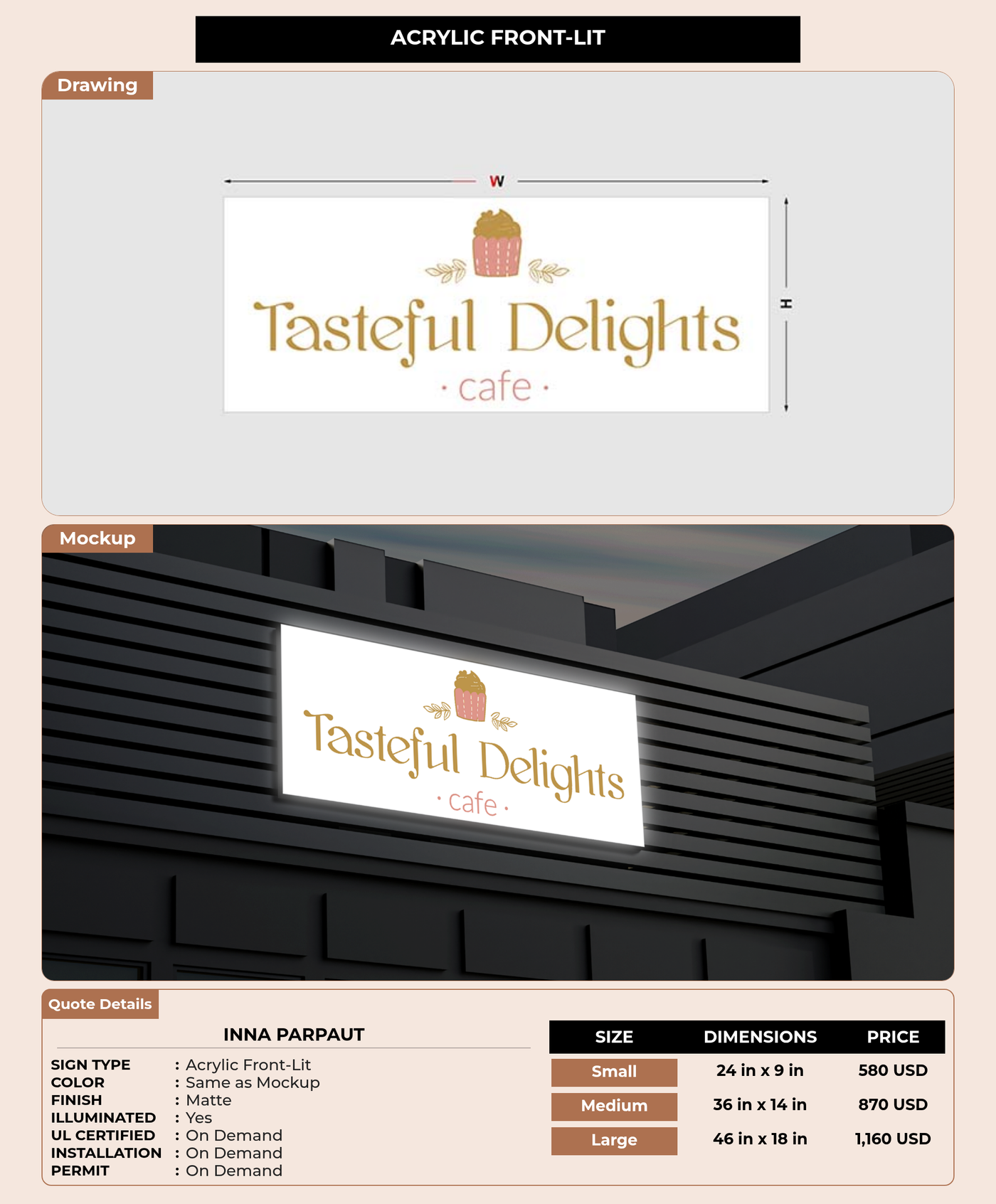 CUSTOM MOCKUP SIGN FOR Inna Parpaut