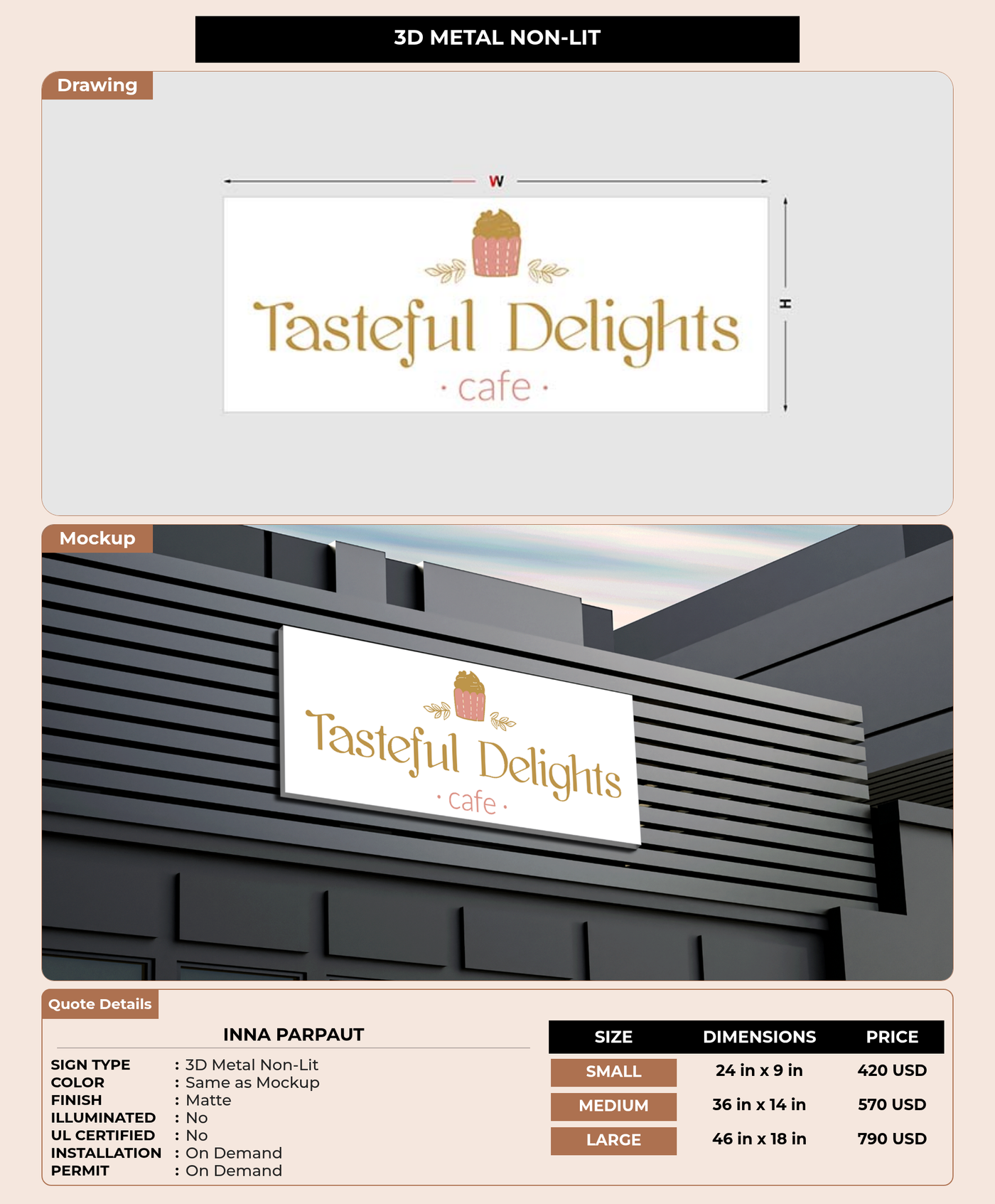 CUSTOM MOCKUP SIGN FOR Inna Parpaut
