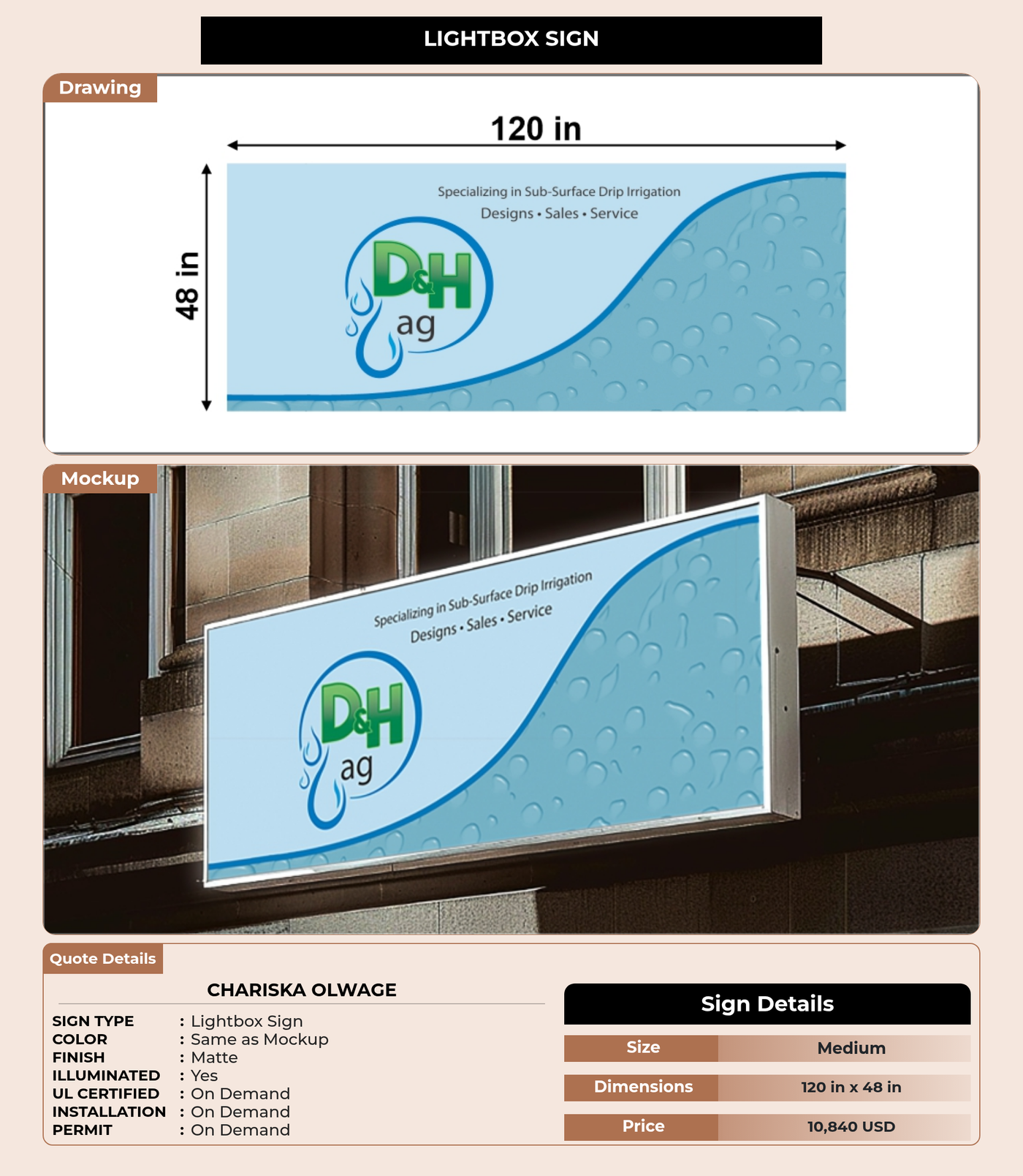 CUSTOM MOCKUP SIGN FOR CHARISKA OLWAGE