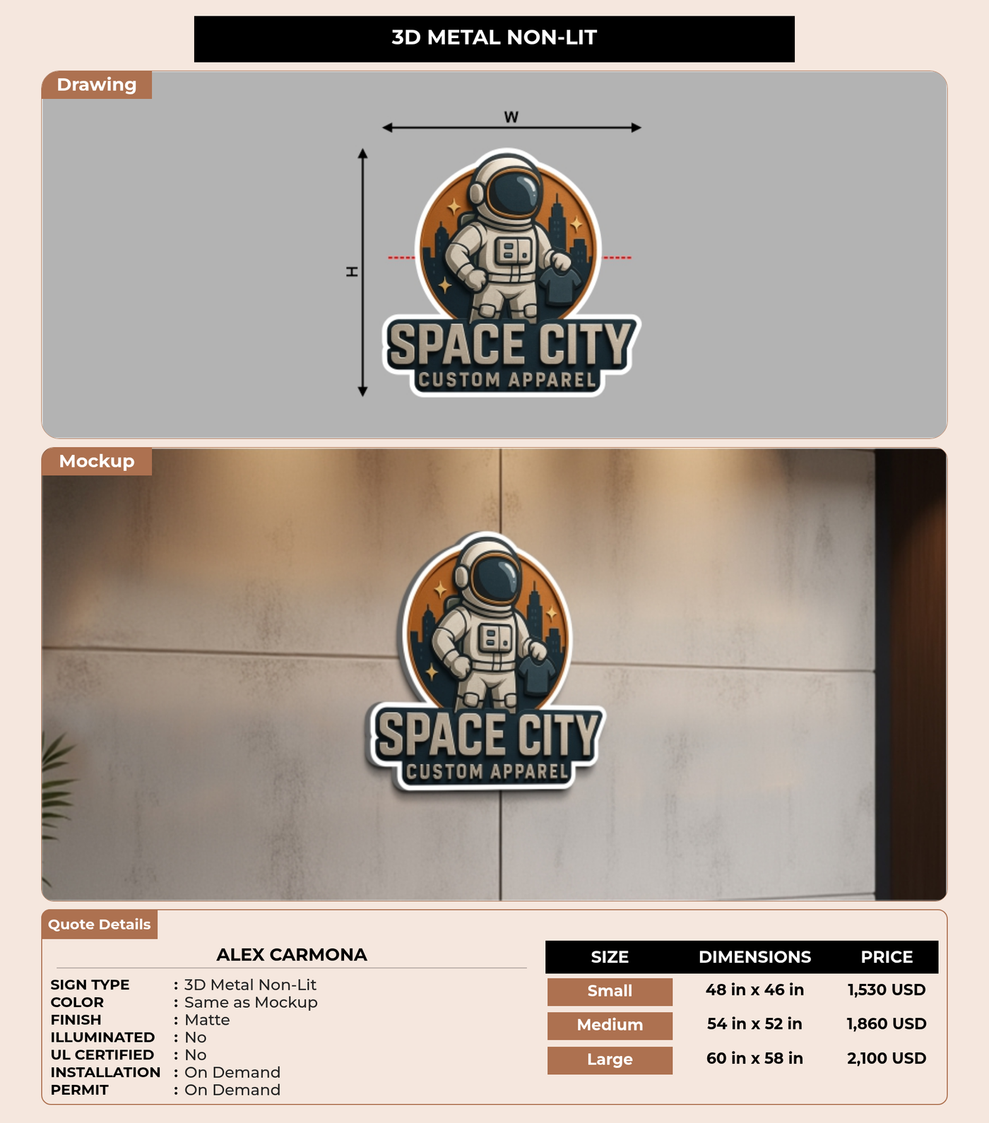 CUSTOM MOCKUP SIGN FOR Alex Carmona