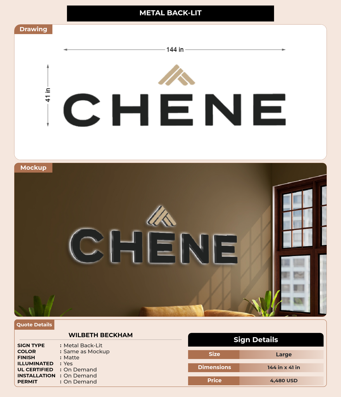 CUSTOM MOCKUP SIGN FOR WilBeth Beckham