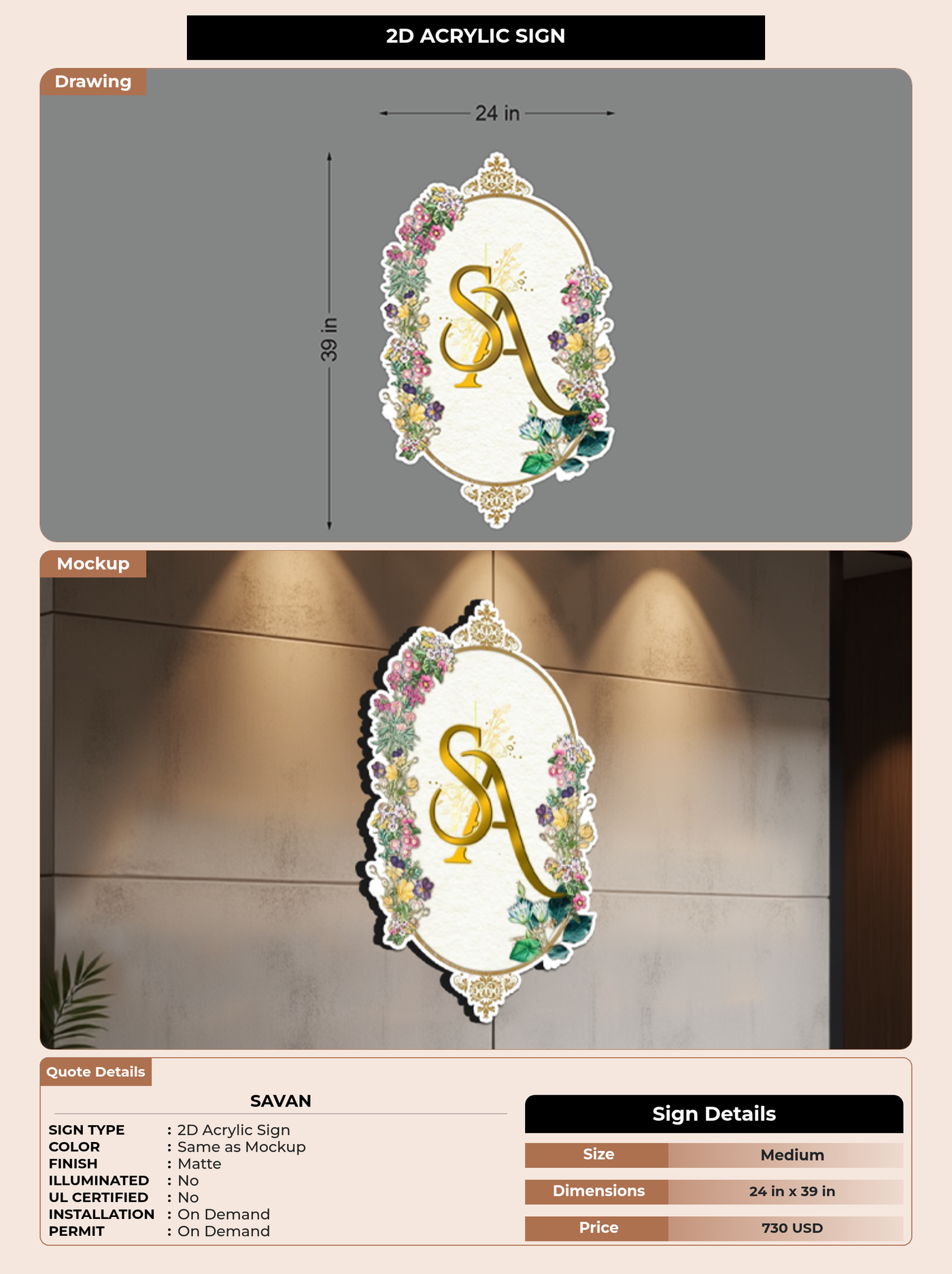CUSTOM MOCKUP SIGN FOR savan