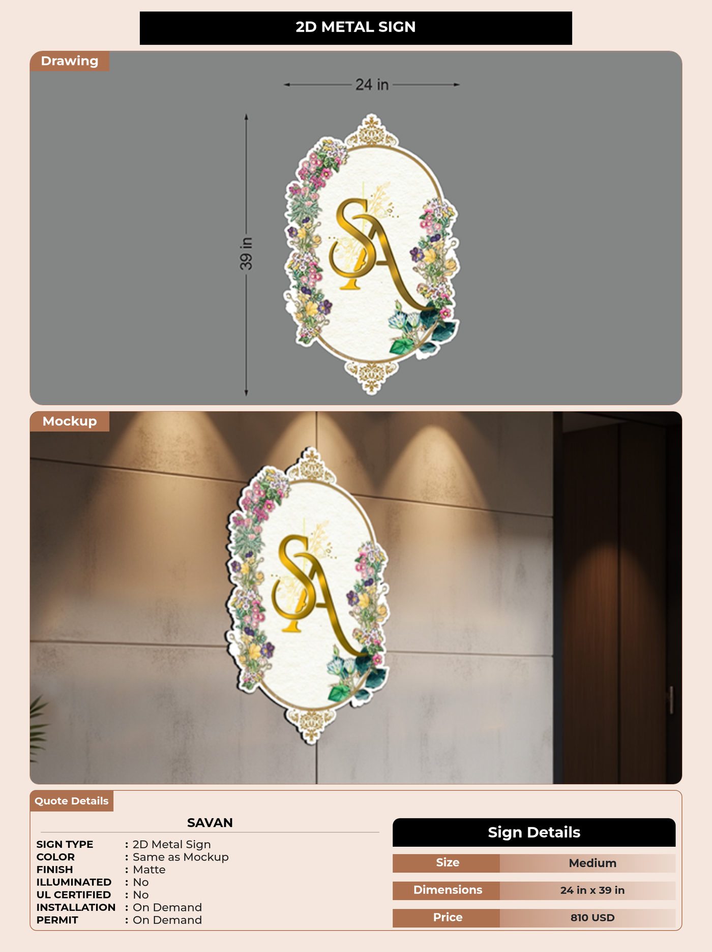 CUSTOM MOCKUP SIGN FOR savan