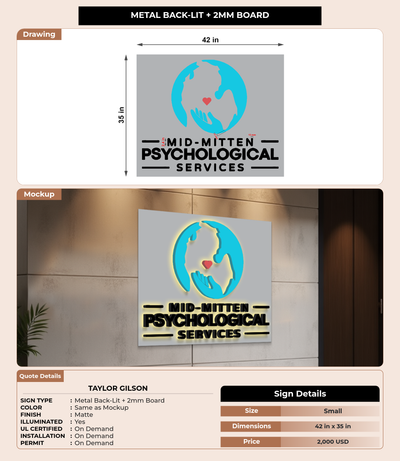 CUSTOM MOCKUP SIGN FOR Taylor Gilson