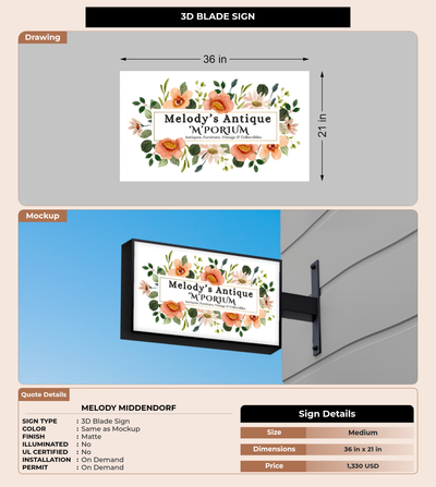 CUSTOM MOCKUP SIGN FOR Melody Middendorf