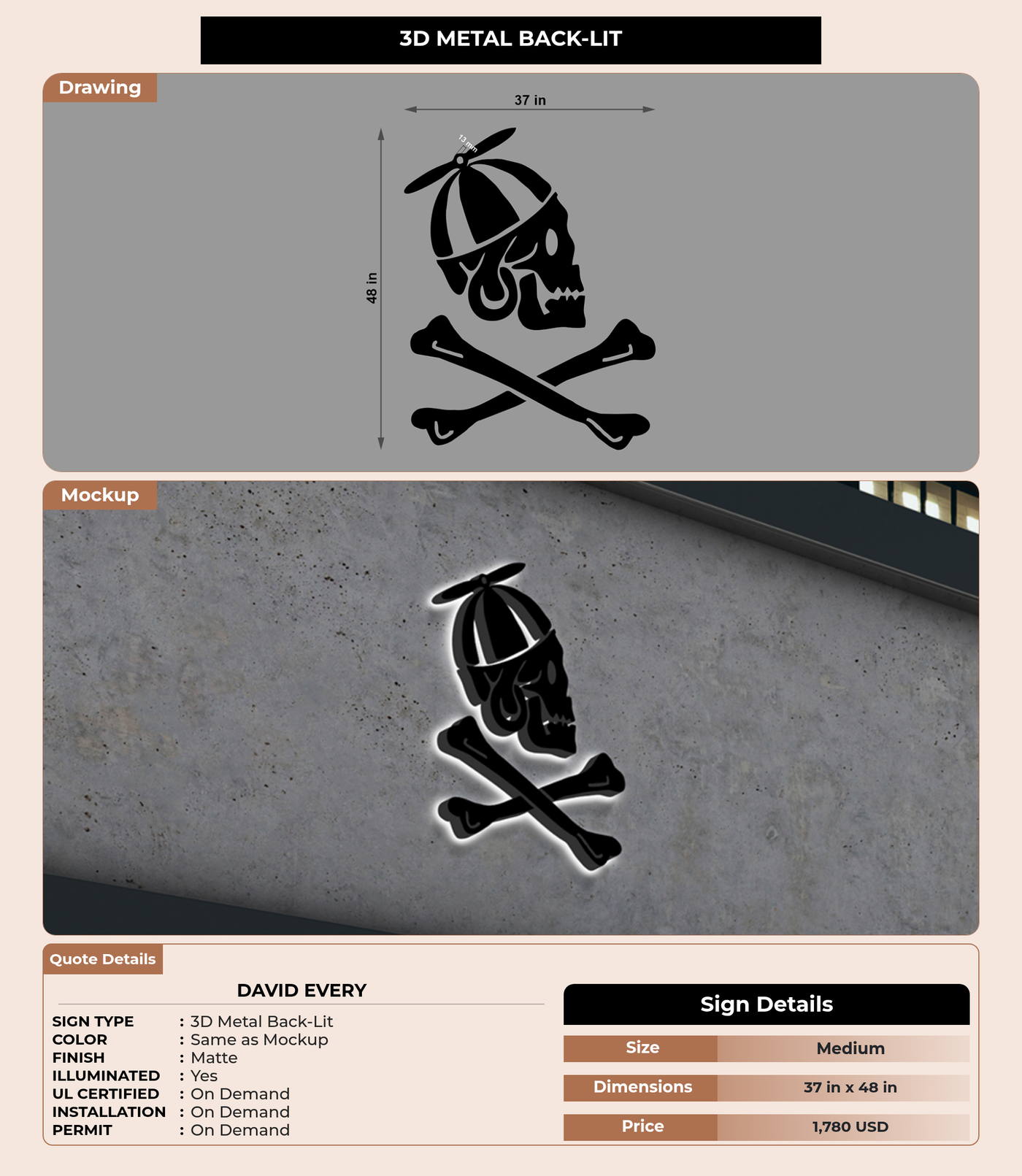 CUSTOM MOCKUP SIGN FOR David Every