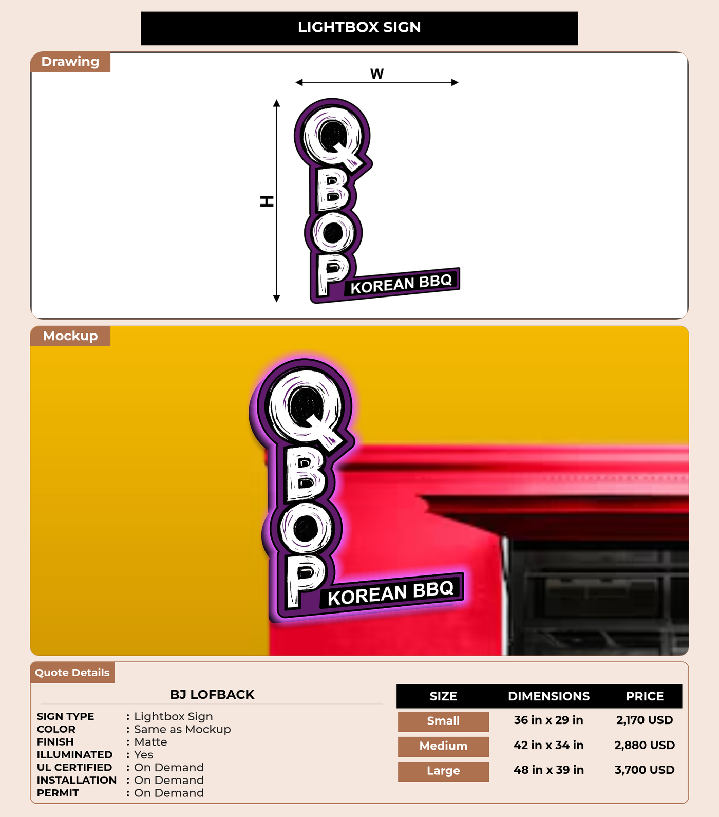 CUSTOM MOCKUP SIGN FOR BJ Lofback