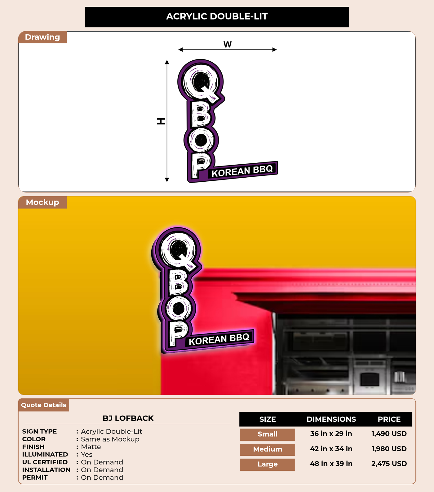 CUSTOM MOCKUP SIGN FOR BJ Lofback