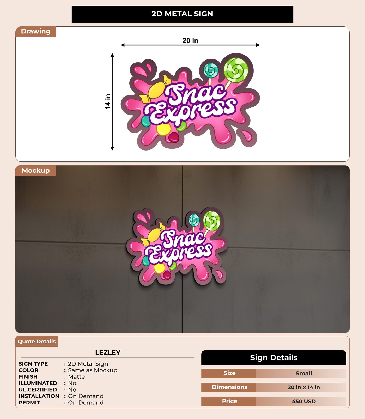 CUSTOM MOCKUP SIGN FOR Lezley