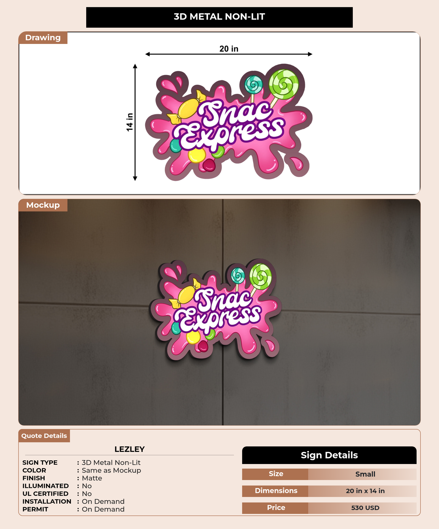 CUSTOM MOCKUP SIGN FOR Lezley