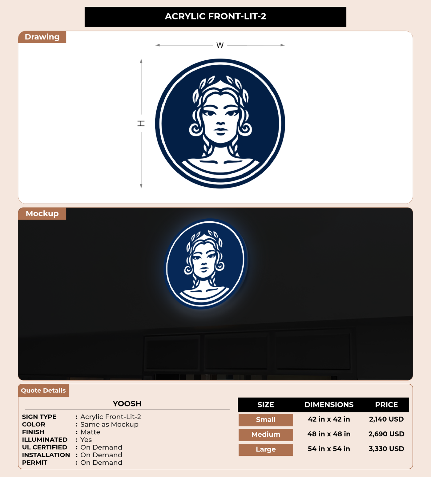 CUSTOM MOCKUP SIGN FOR Yoosh