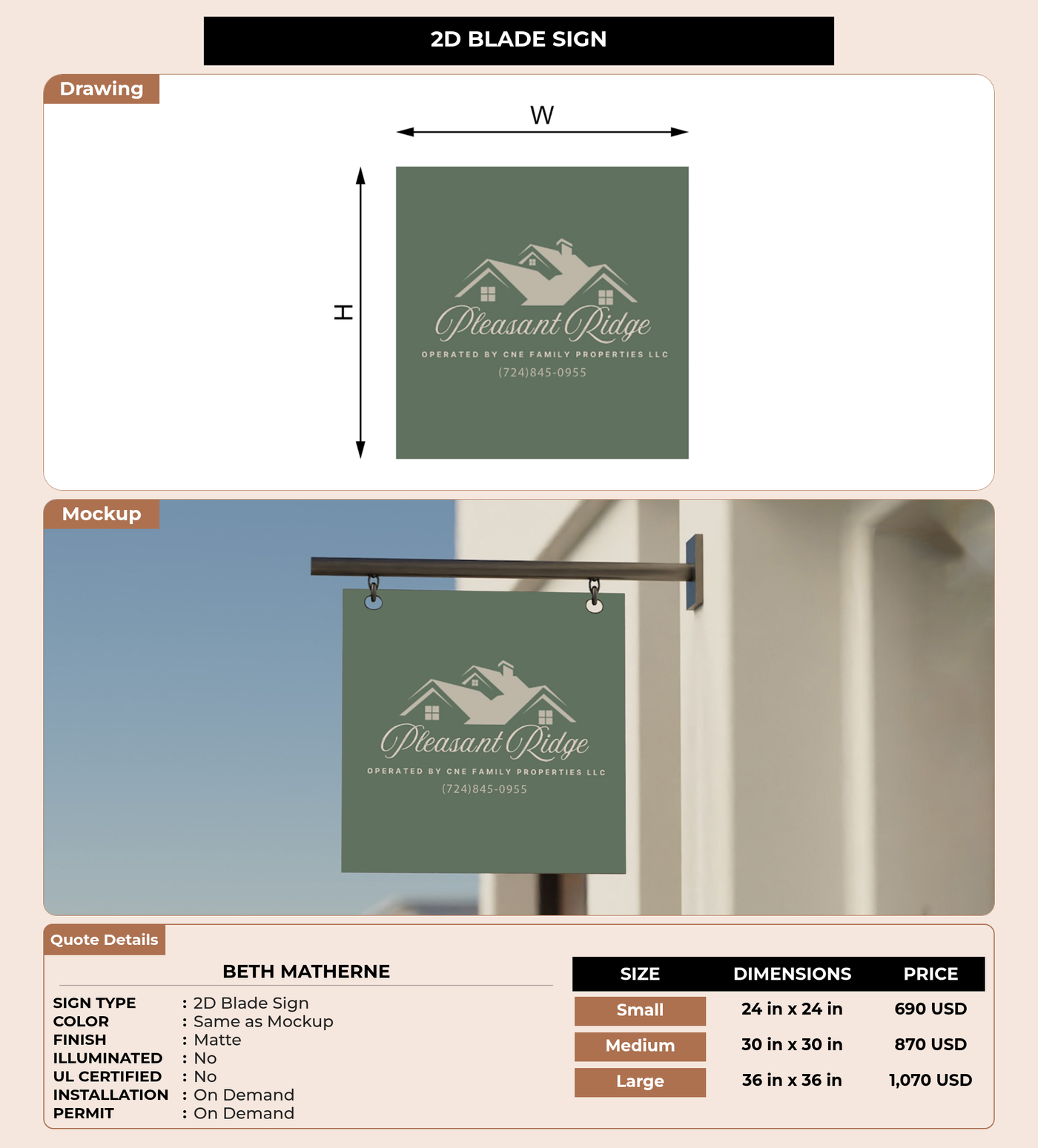 CUSTOM MOCKUP SIGN FOR Beth Matherne